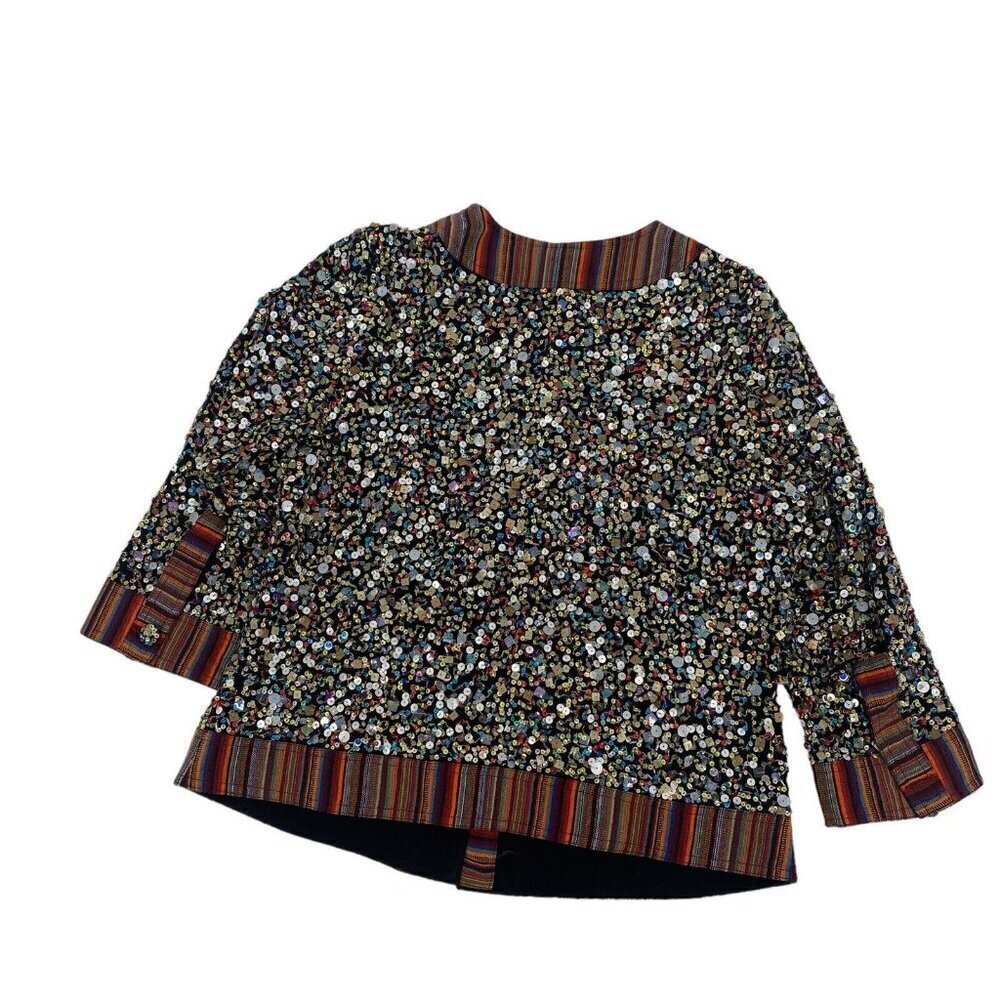 Berek Size Small Multi Color Sequin Snap Front Bo… - image 2